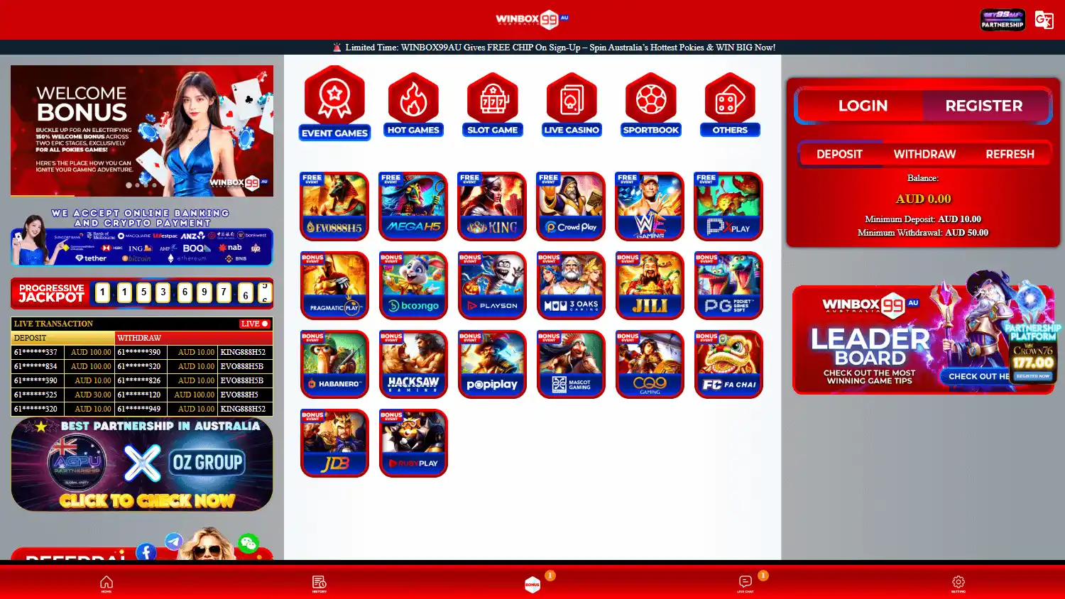WINBOX99 Casino screenshot 1
