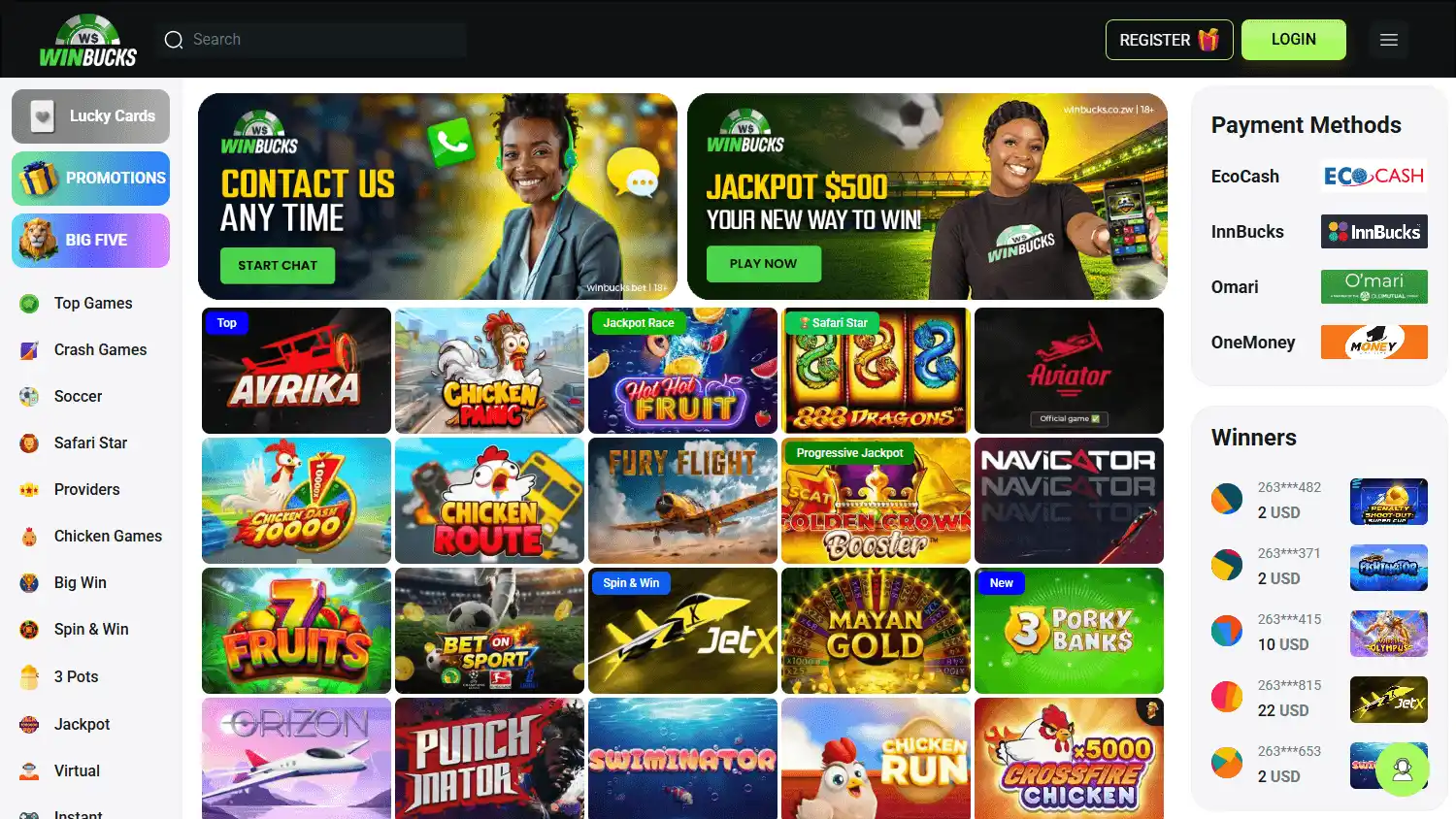 Winbucks Casino screenshot 1
