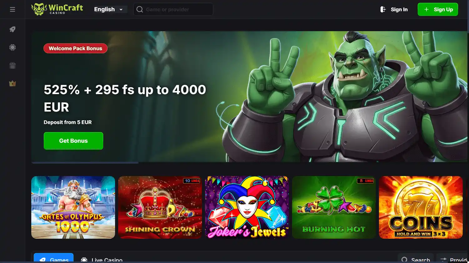 WinCraft Casino screenshot 1