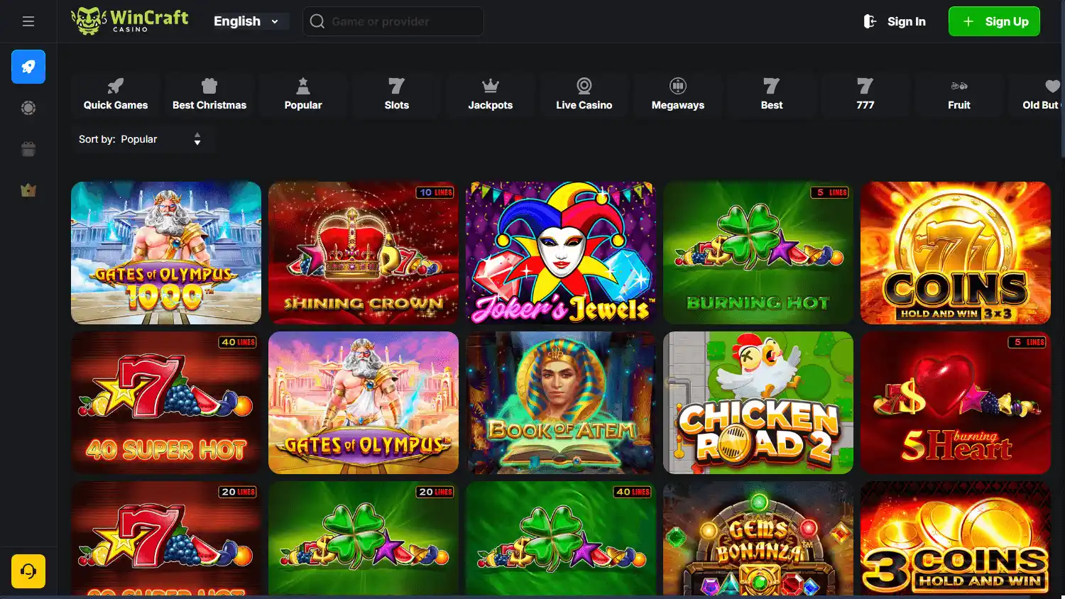 WinCraft Casino screenshot 2