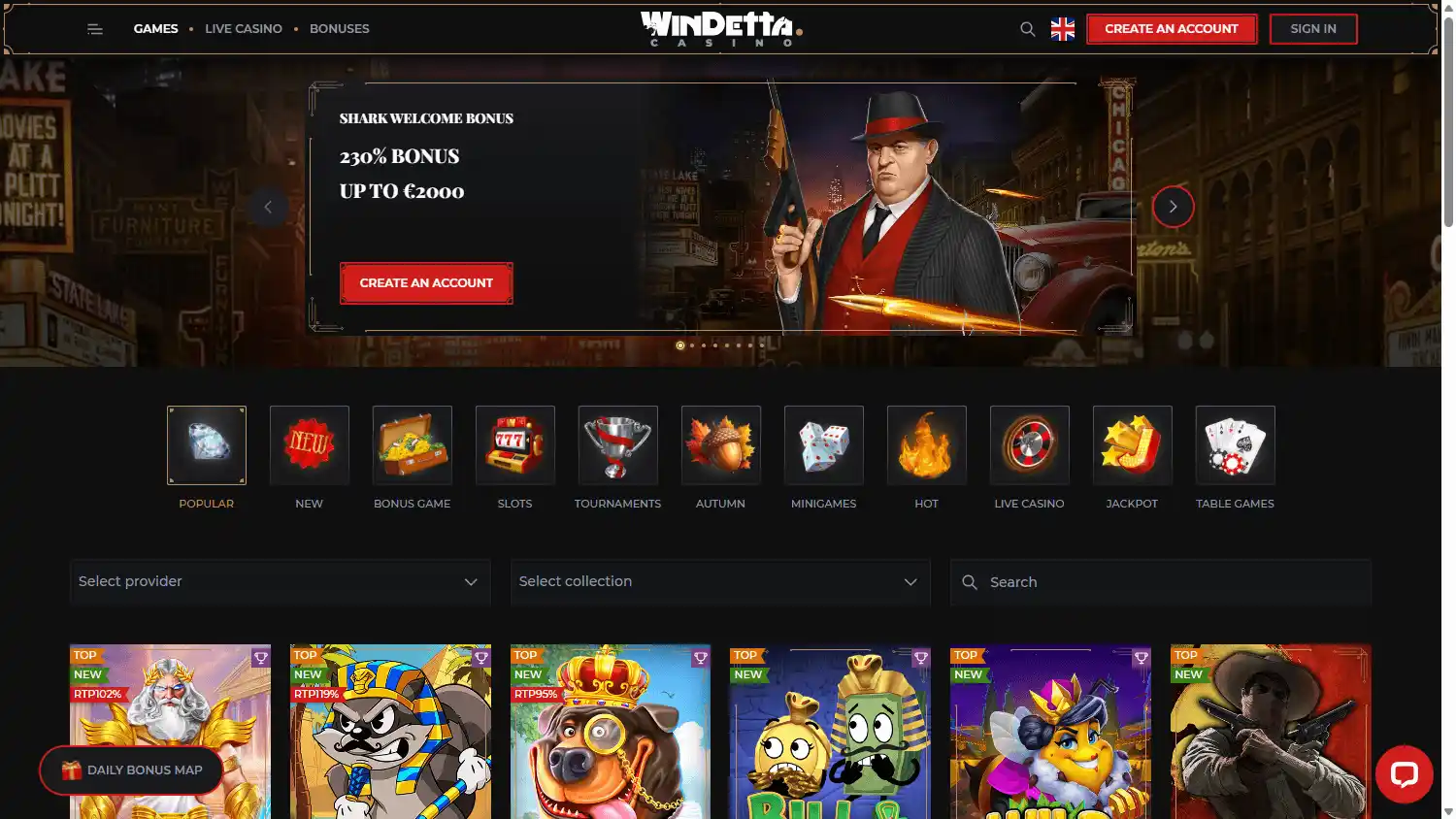 WinDetta Casino screenshot 2