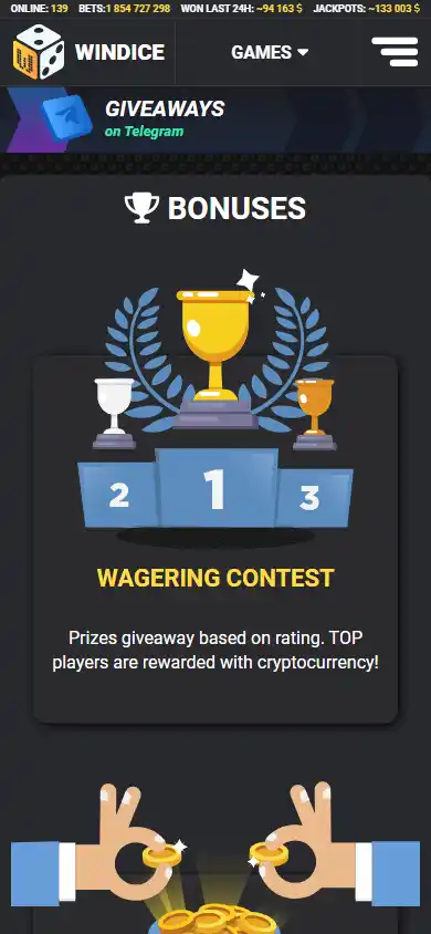 WinDice Casino screenshot 2