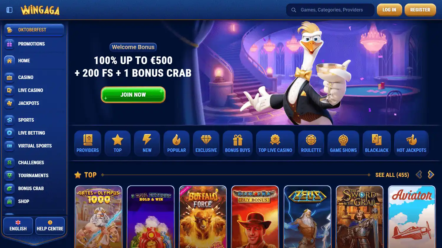 WinGaga Casino screenshot 1