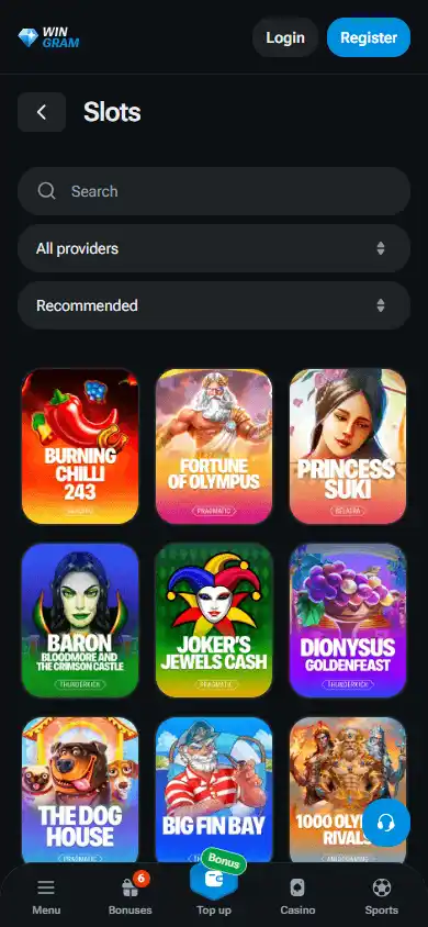 WinGram Casino screenshot 5