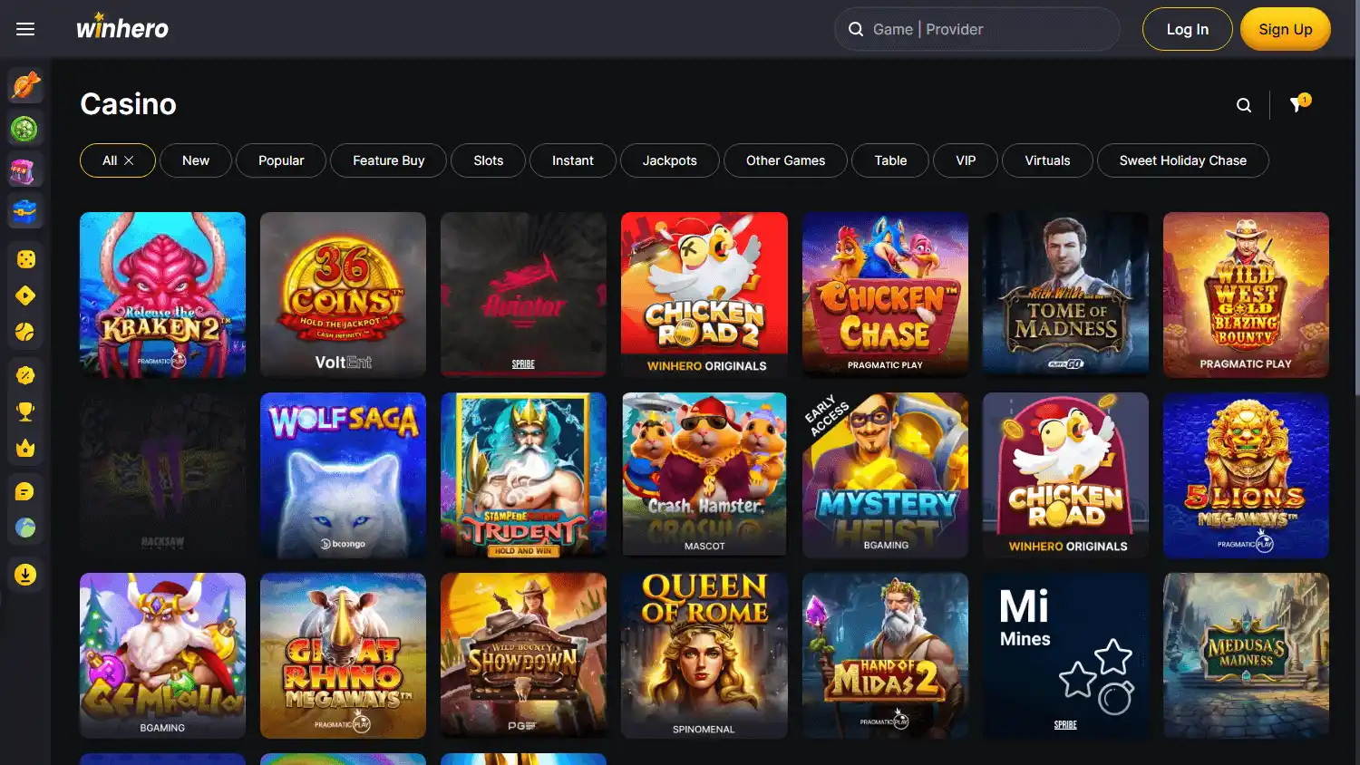 Winhero Casino screenshot 2