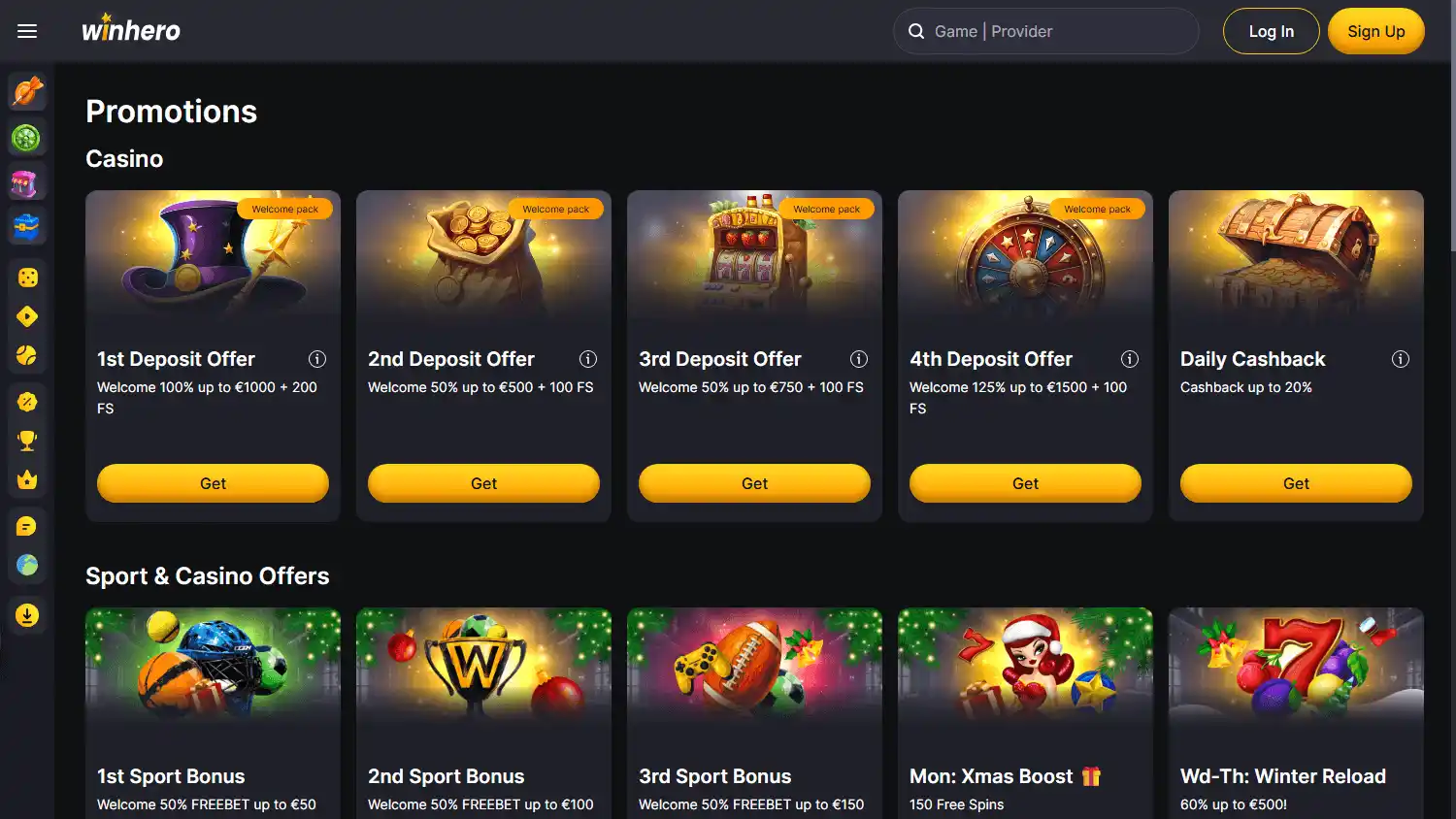 Winhero Casino screenshot 3