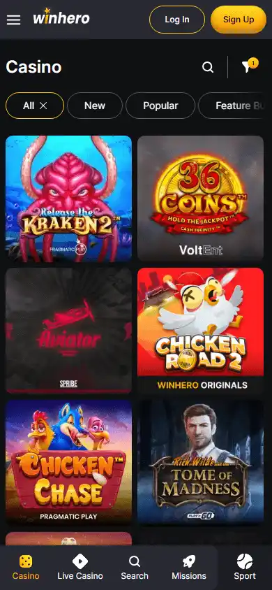 Winhero Casino screenshot 5
