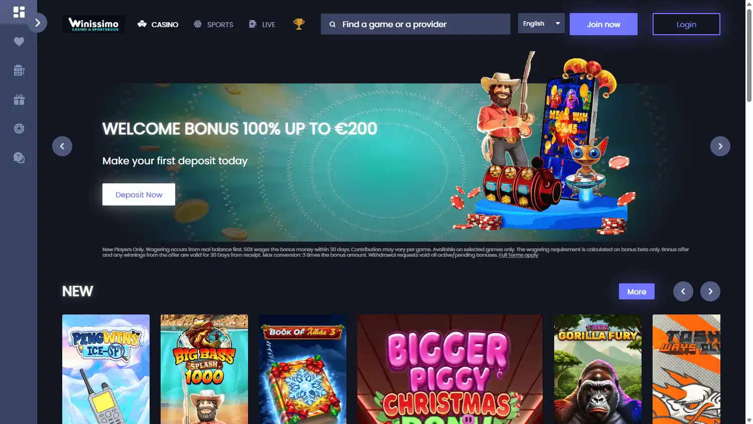 Winissimo Casino screenshot 1