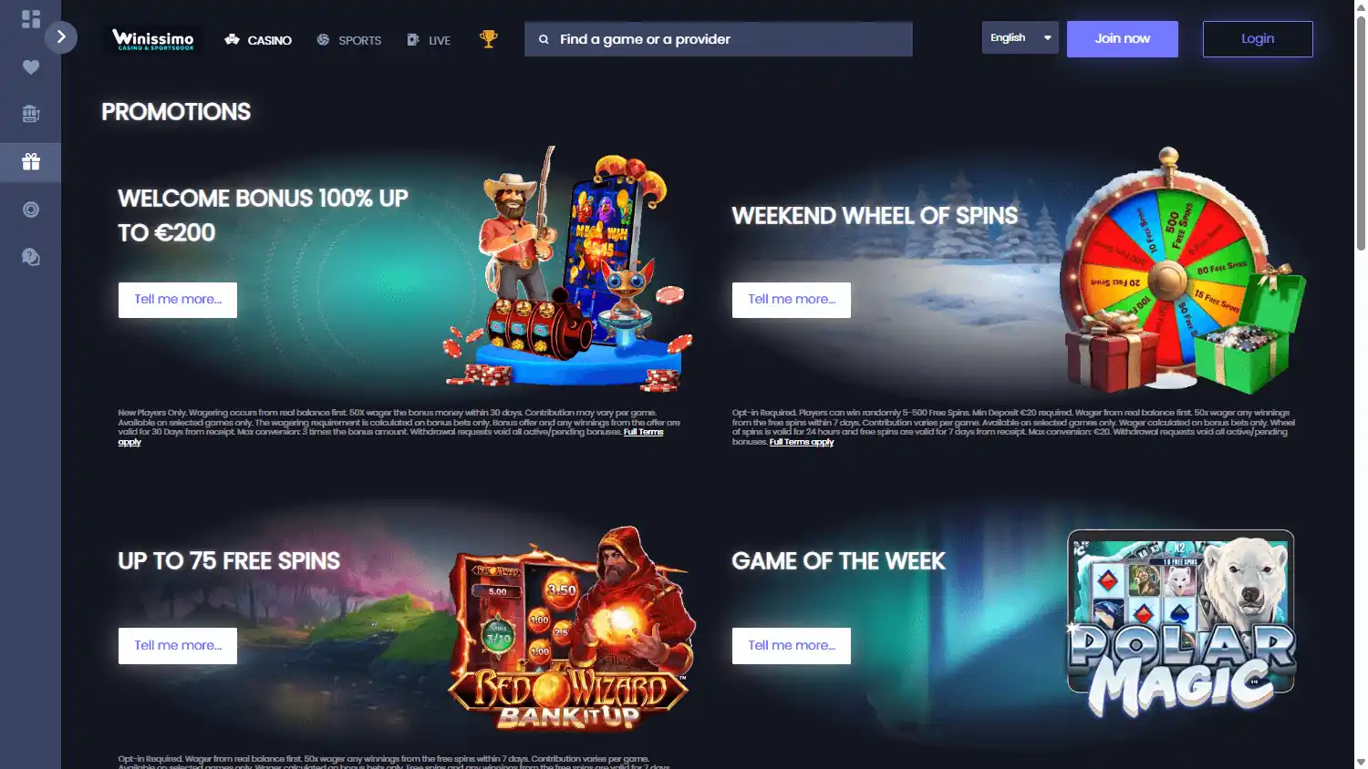 Winissimo Casino screenshot 3