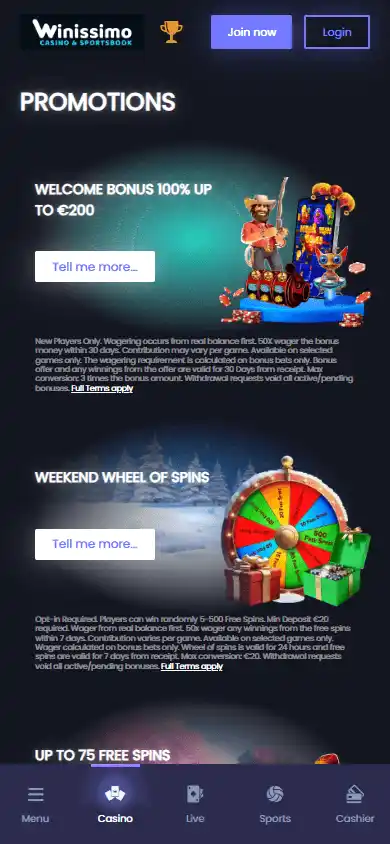Winissimo Casino screenshot 6