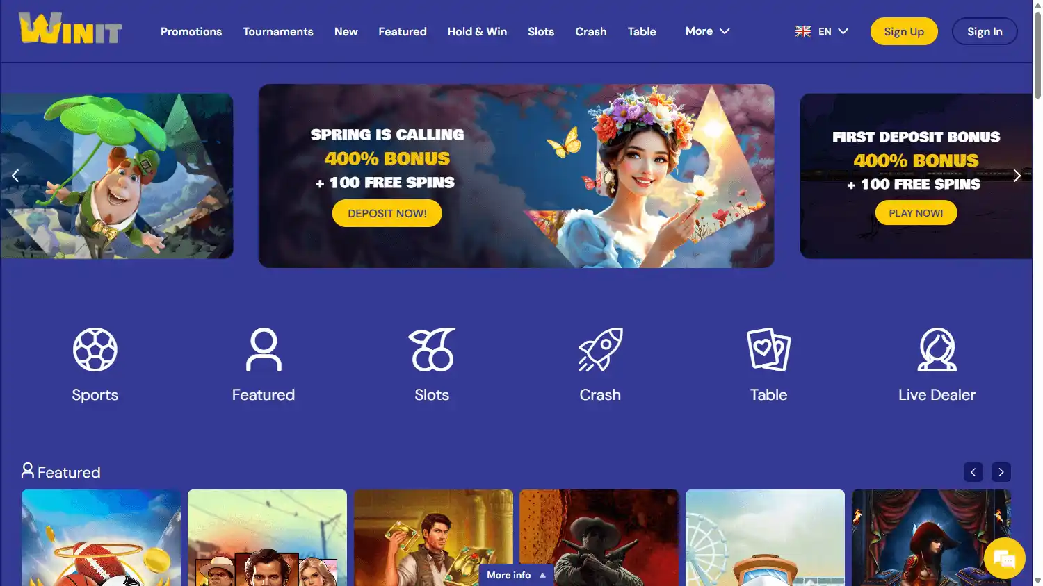 Winit Casino screenshot 1