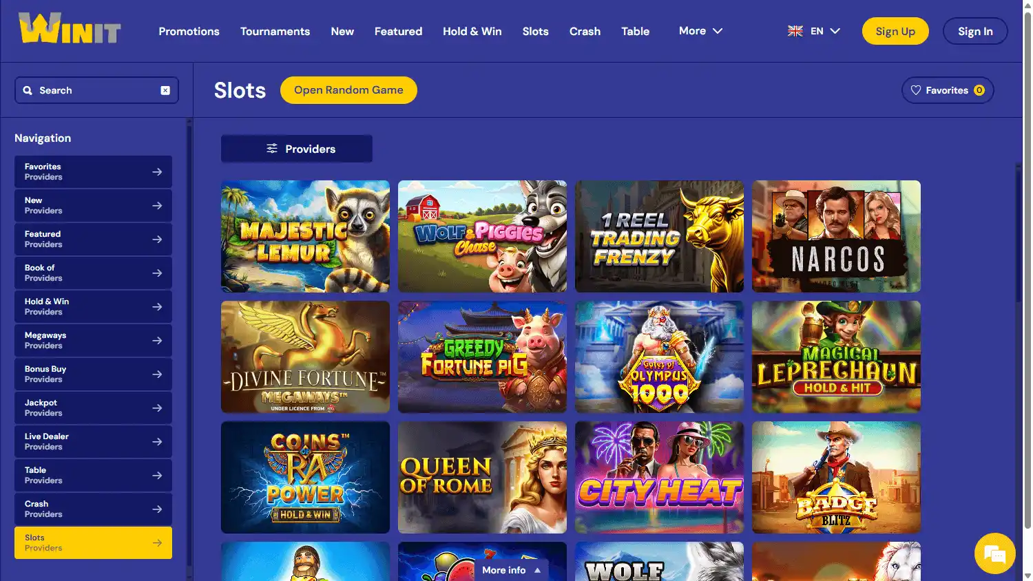 Winit Casino screenshot 2