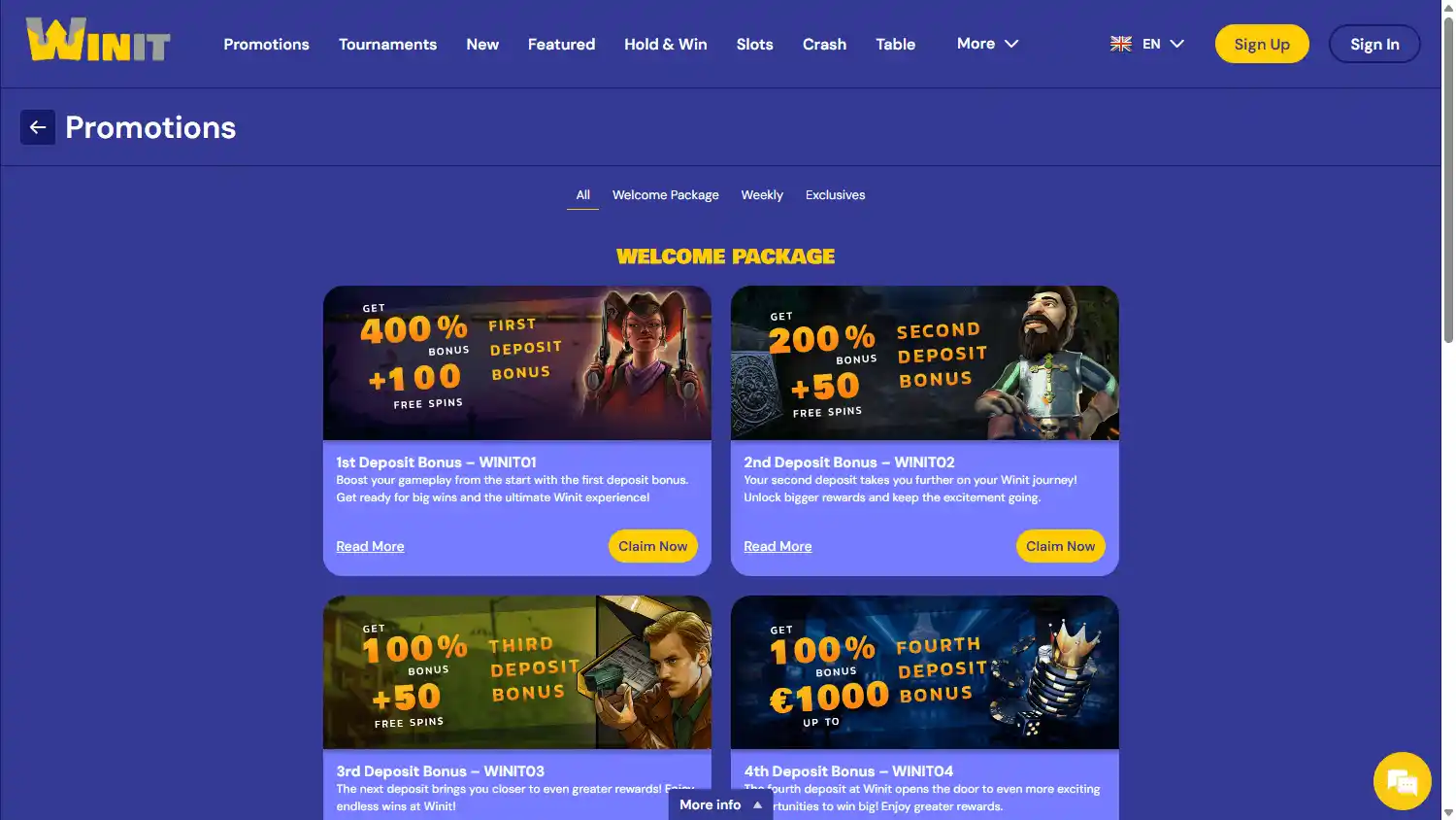 Winit Casino screenshot 3