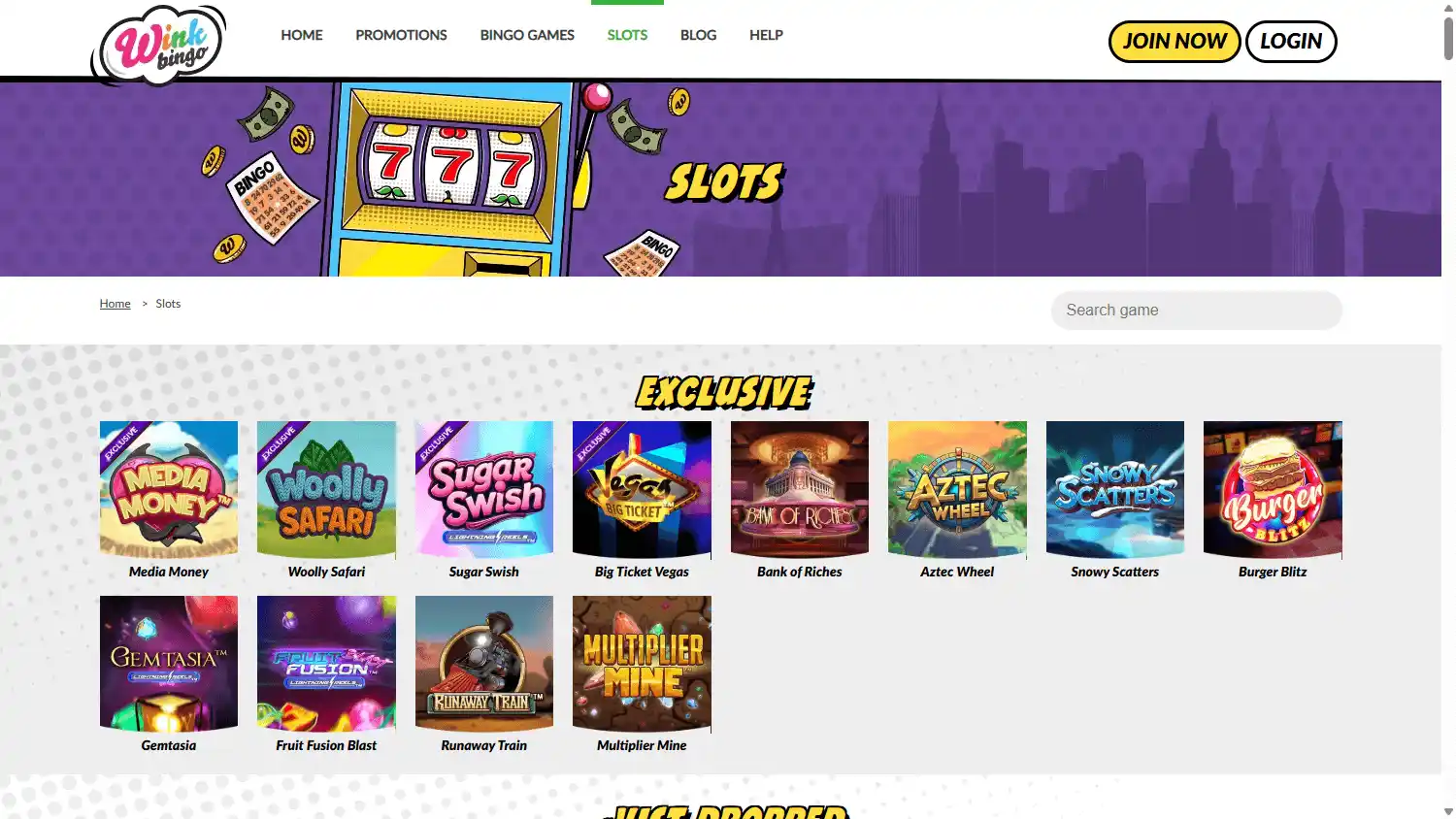 Wink Bingo Casino screenshot 2