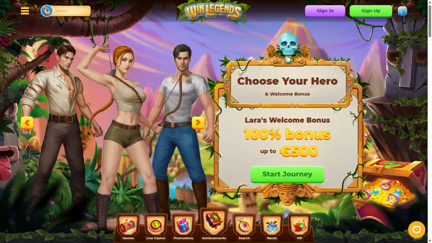 WinLegends Casino screenshot 1