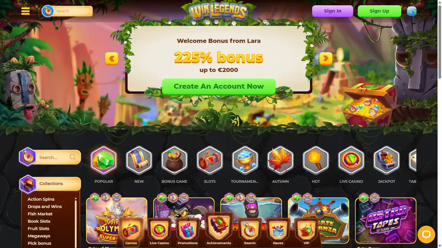 WinLegends Casino screenshot 2