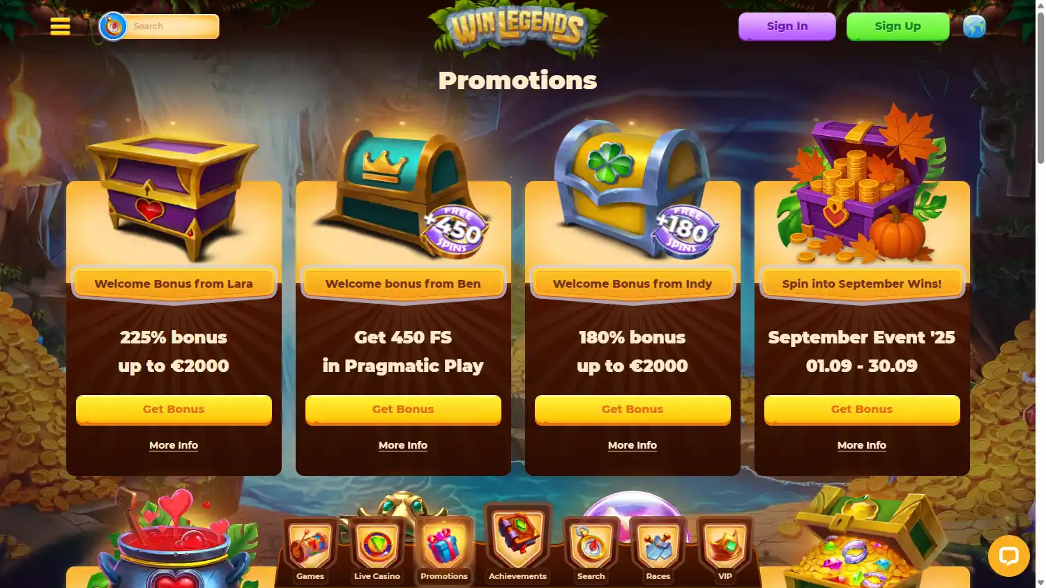 WinLegends Casino screenshot 3