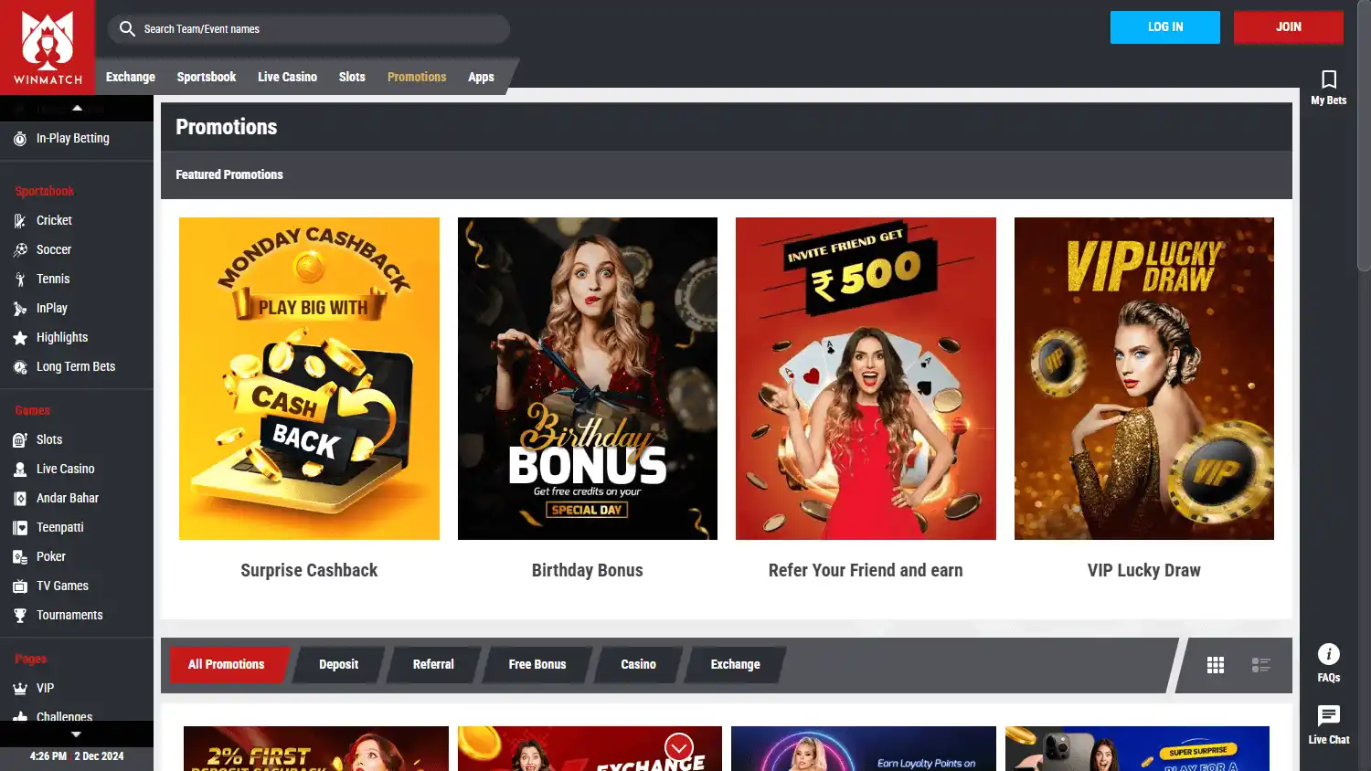 WinMatch Casino screenshot 3