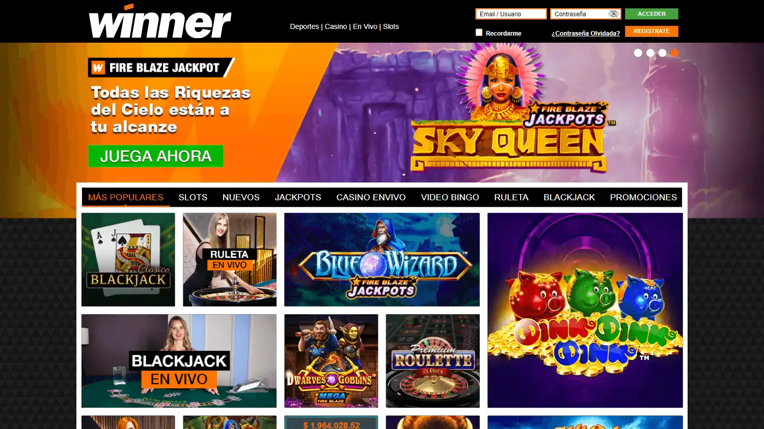 Winner Casino screenshot 2