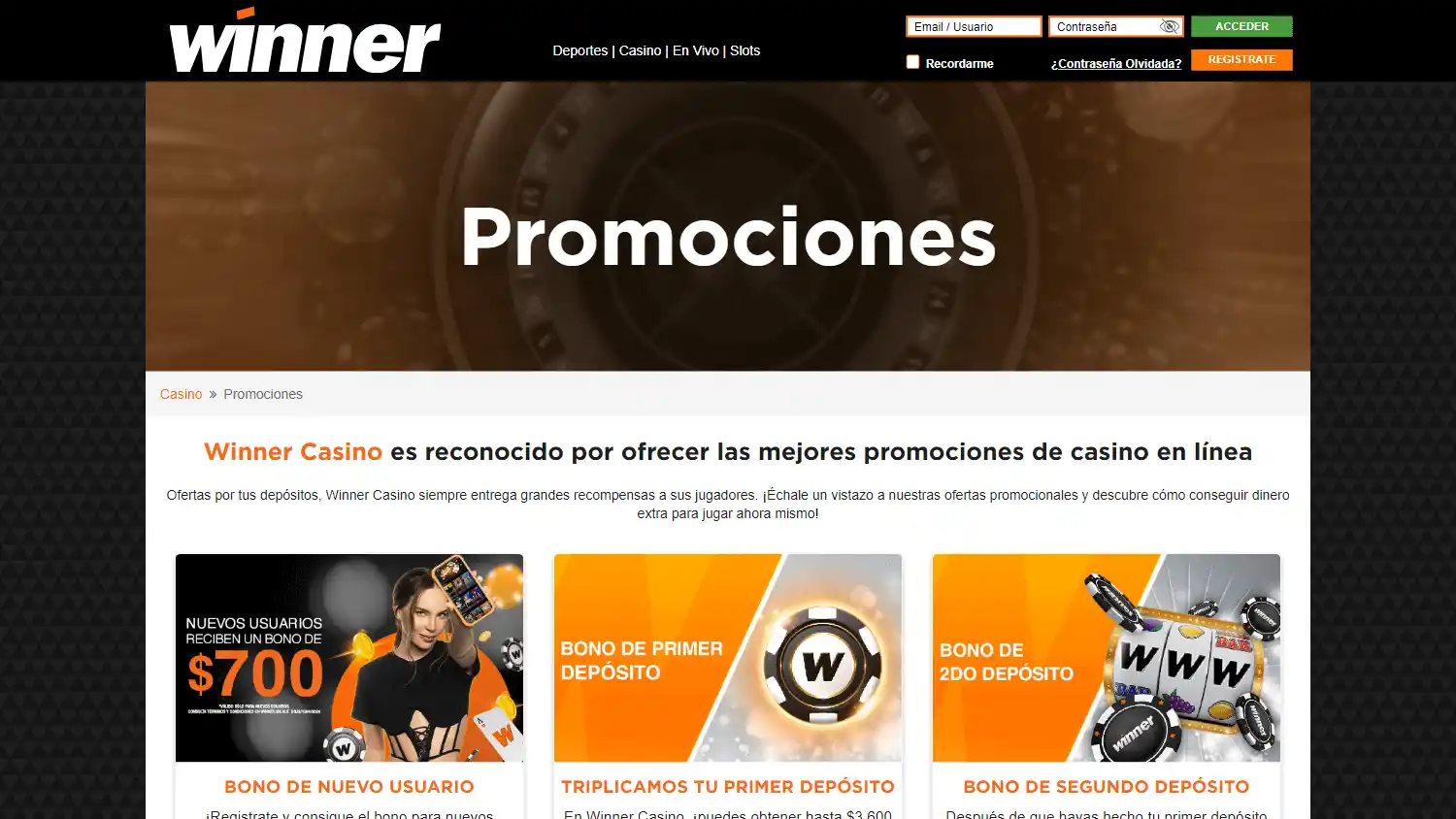 Winner Casino screenshot 3