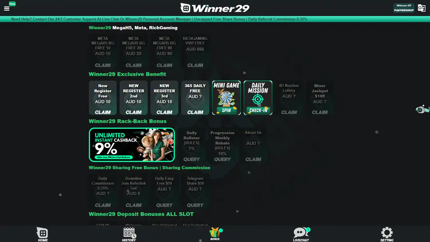 Winner29 Casino screenshot 2