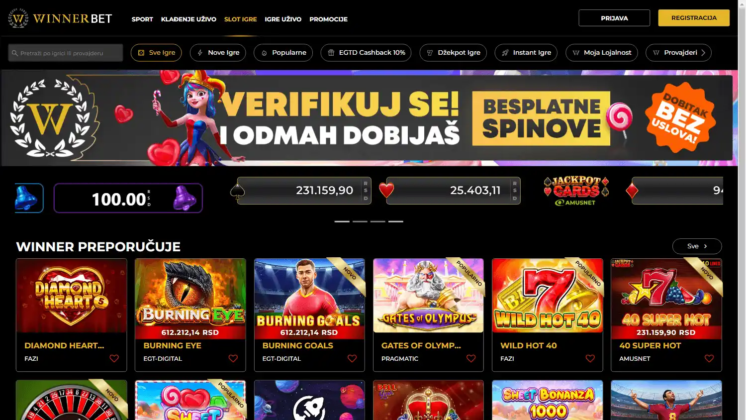 Winner Bet Casino screenshot 2