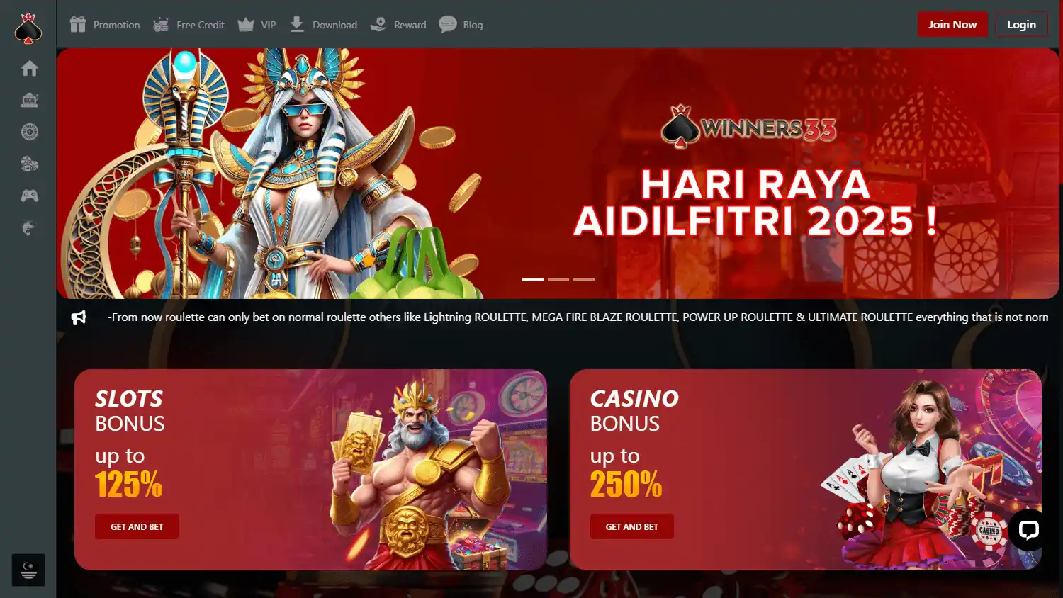 Winners33 Casino screenshot 1