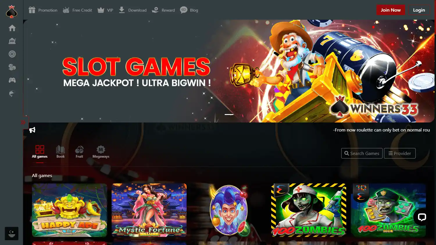 Winners33 Casino screenshot 2