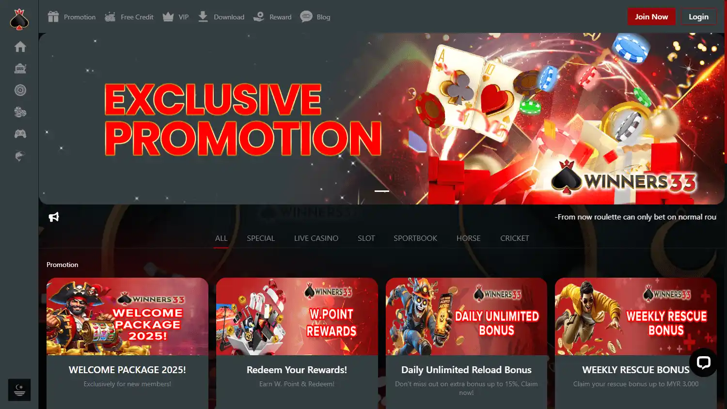 Winners33 Casino screenshot 3