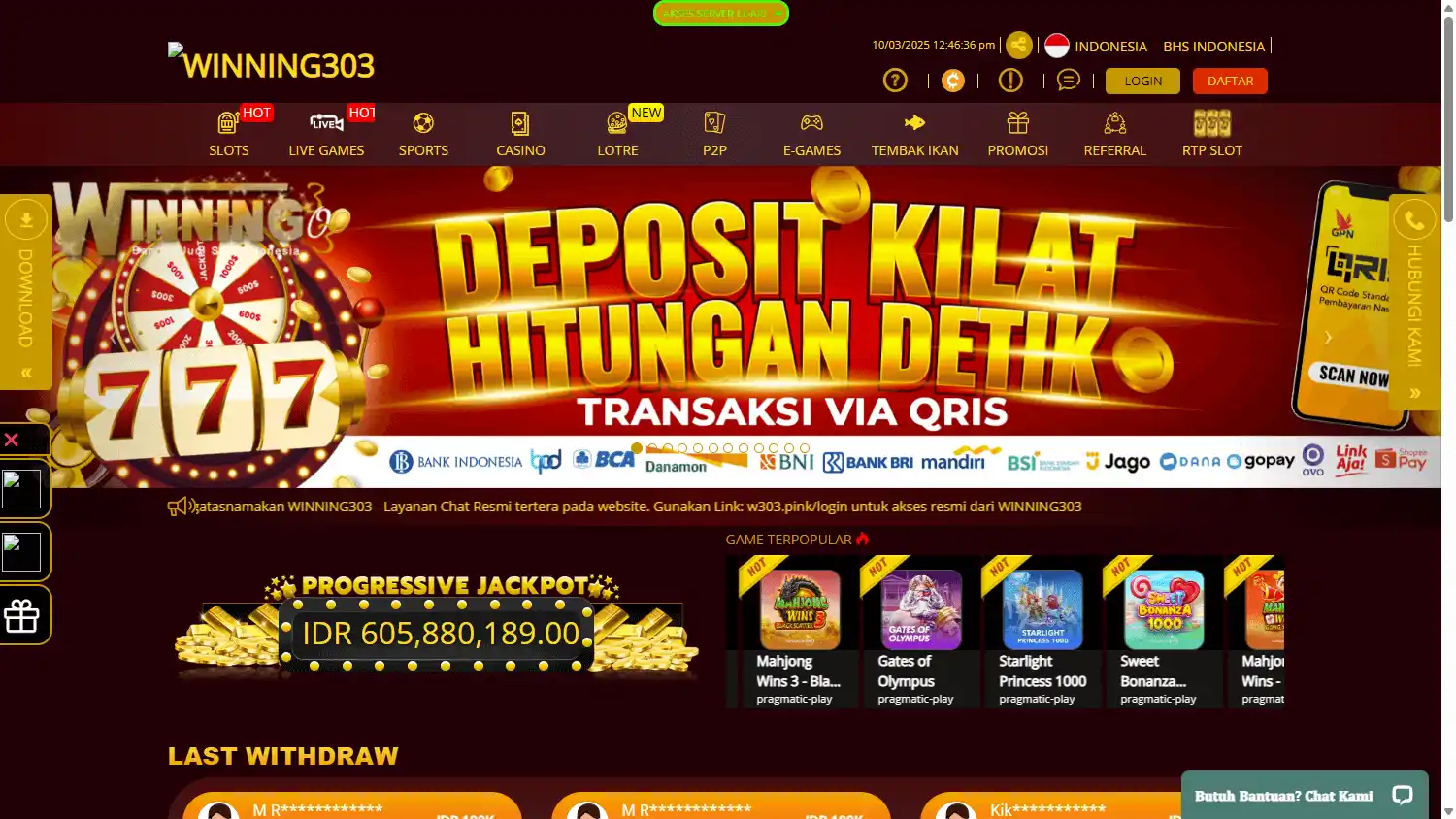 Winning303 Casino screenshot 1