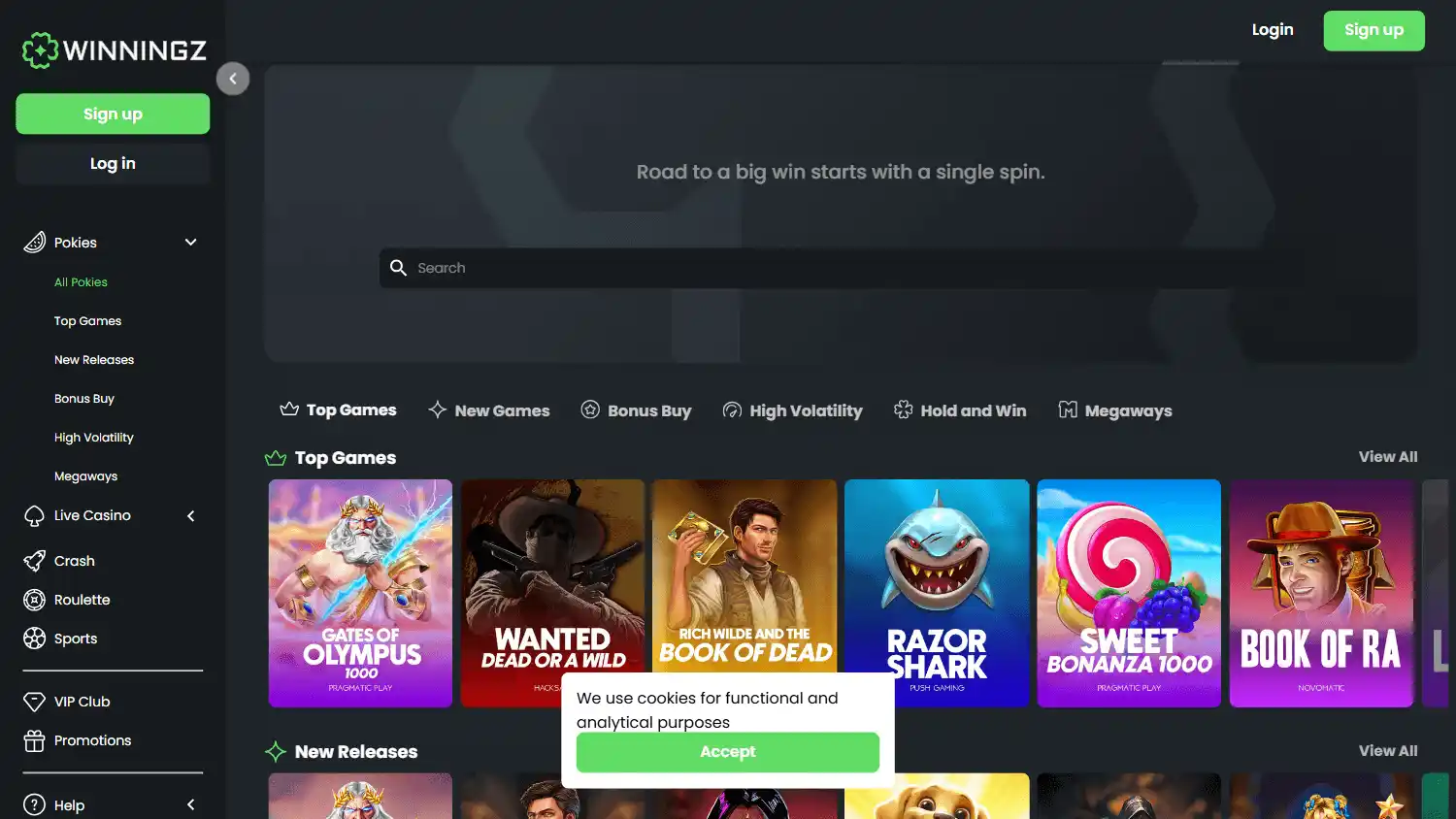 Winningz Casino screenshot 2