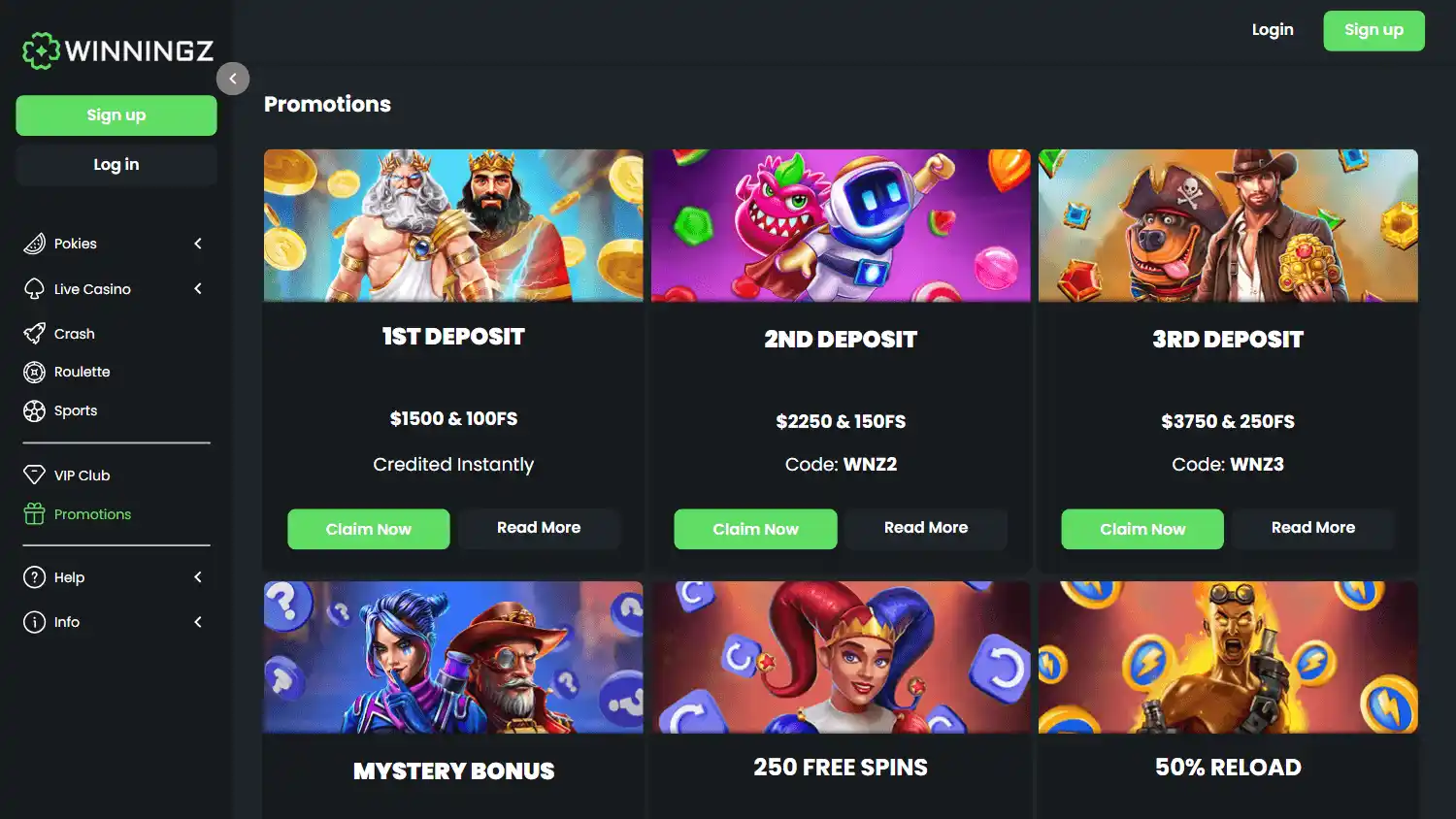 Winningz Casino screenshot 3