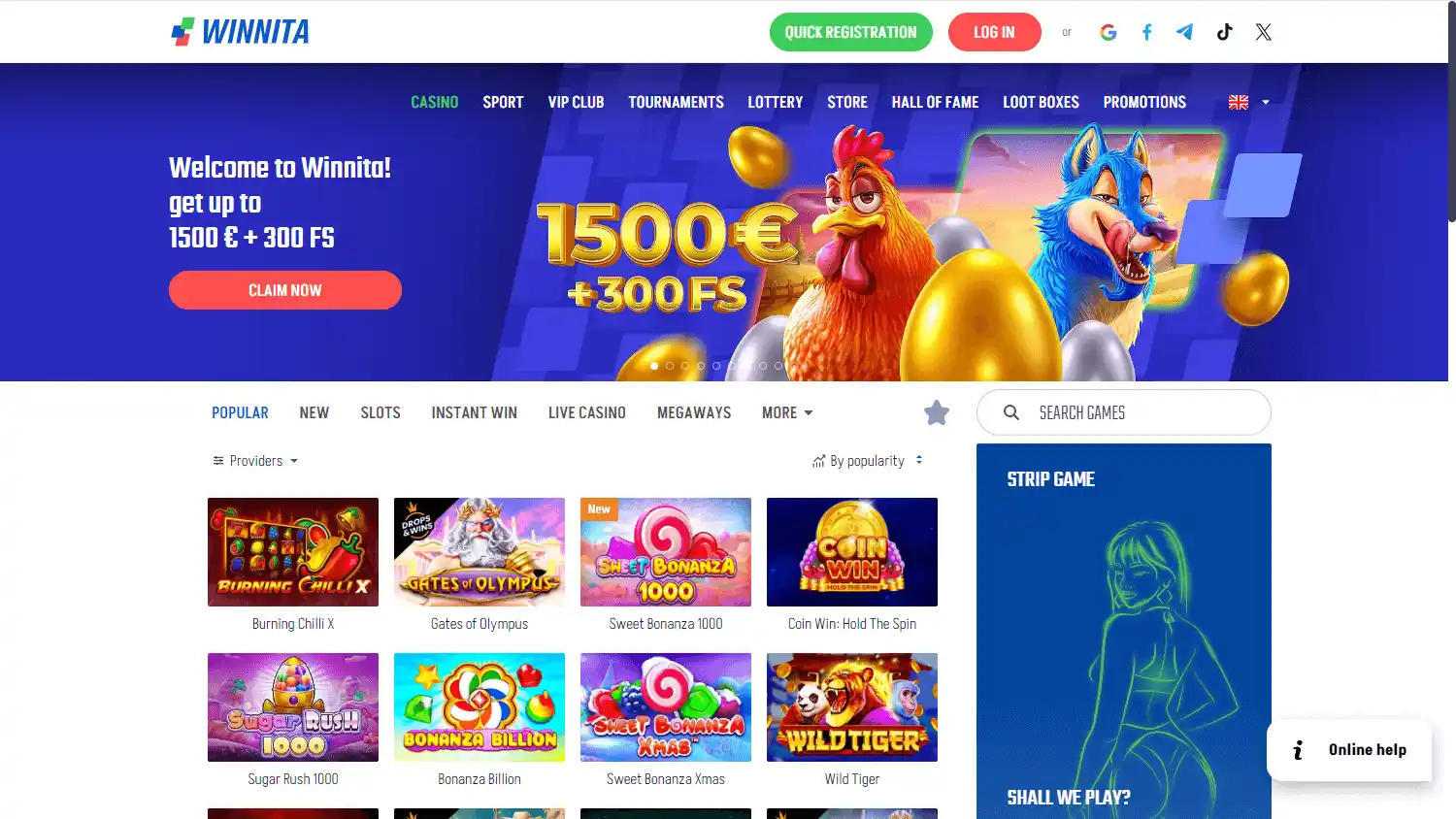 Winnita Casino screenshot 1