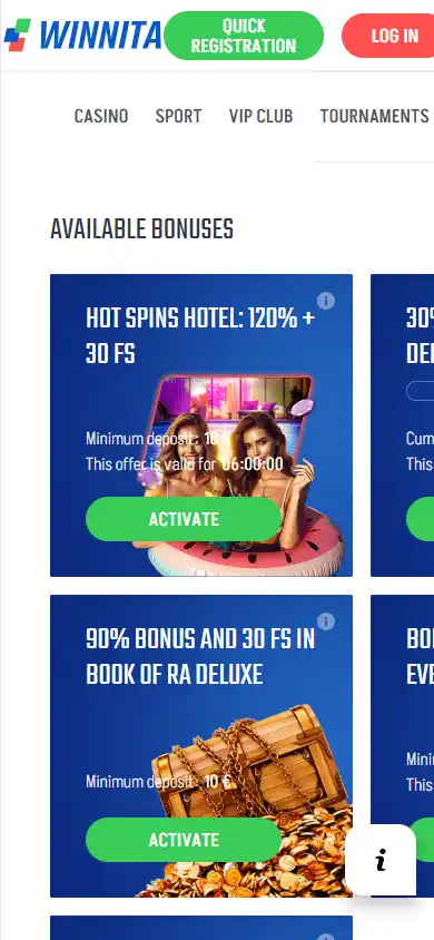 Winnita Casino screenshot 4