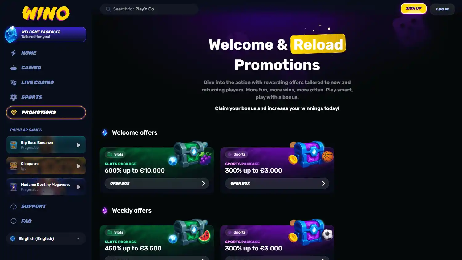 Wino Casino screenshot 3