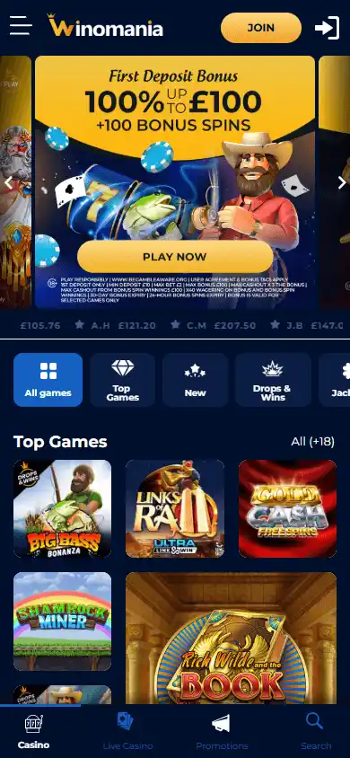 WinOMania Casino screenshot 3