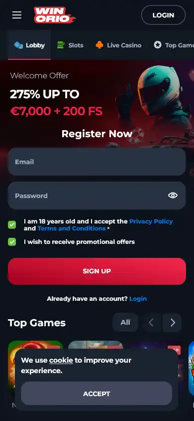 Winorio Casino screenshot 3