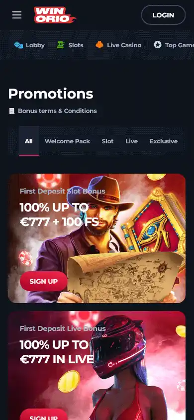 Winorio Casino screenshot 4