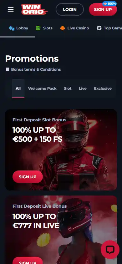 Winorio Casino screenshot 6