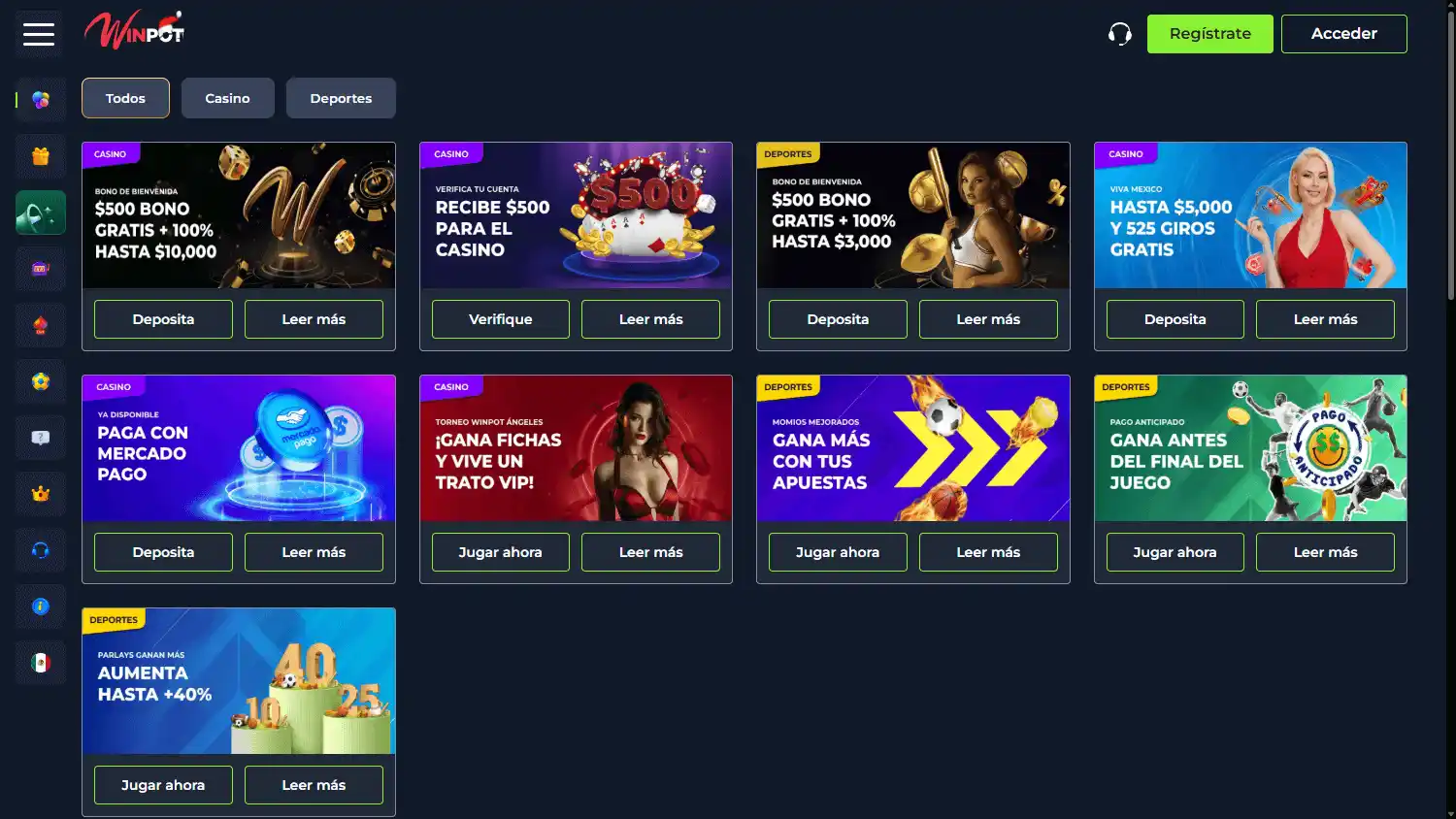 Winpot Casino screenshot 3