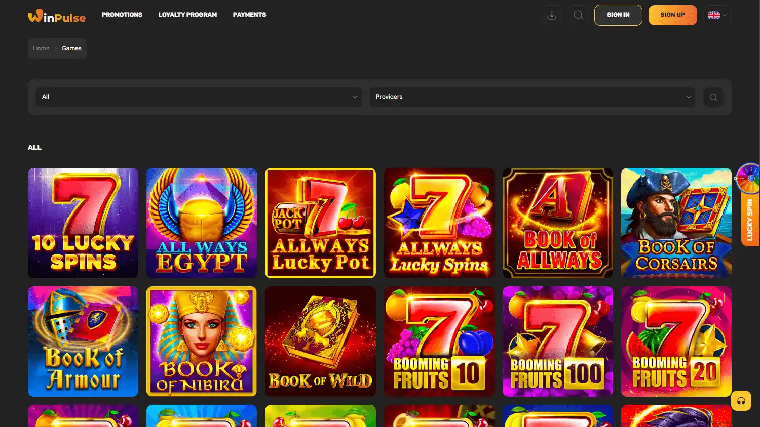 WinPulse Casino screenshot 2