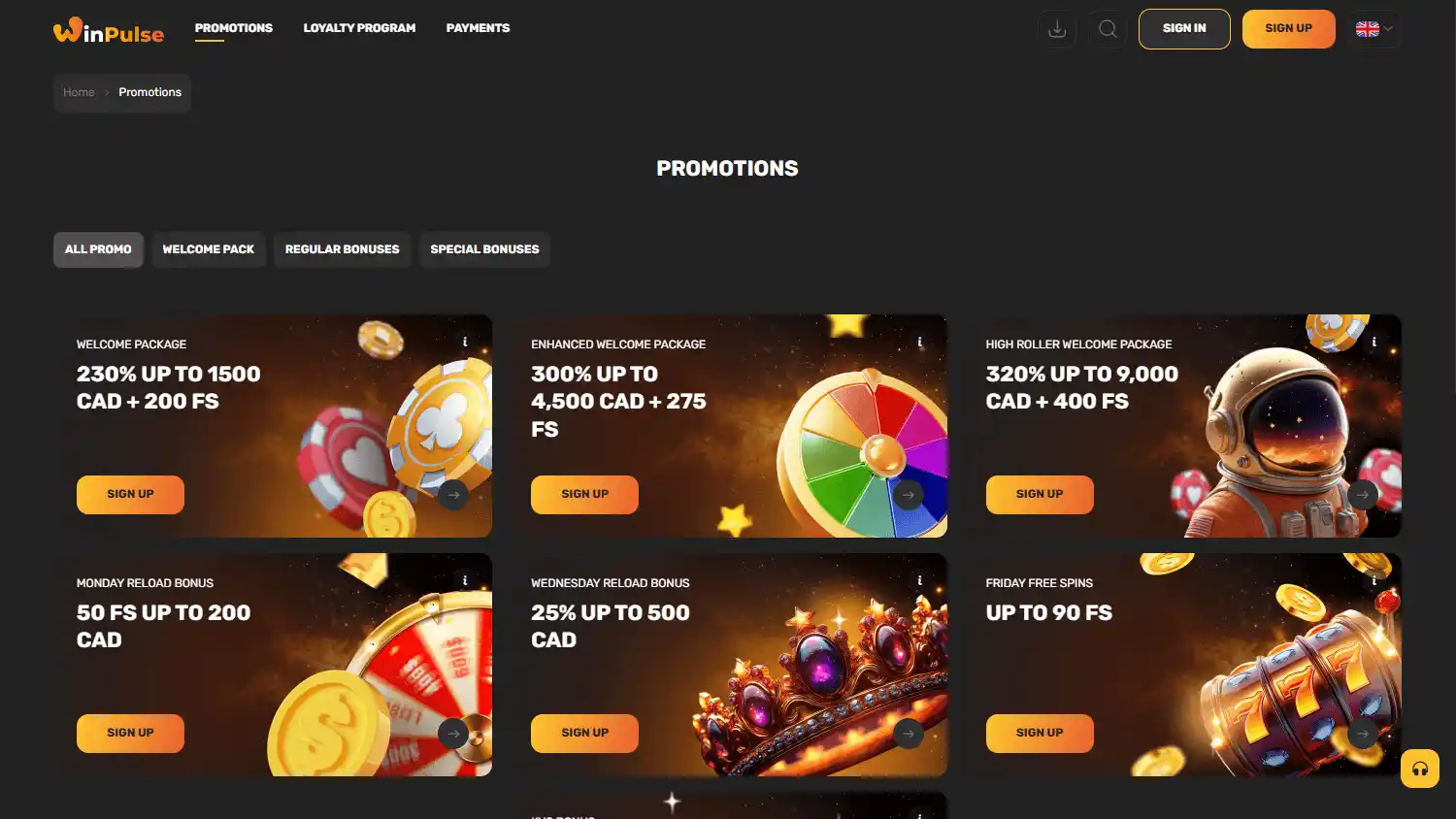 WinPulse Casino screenshot 3