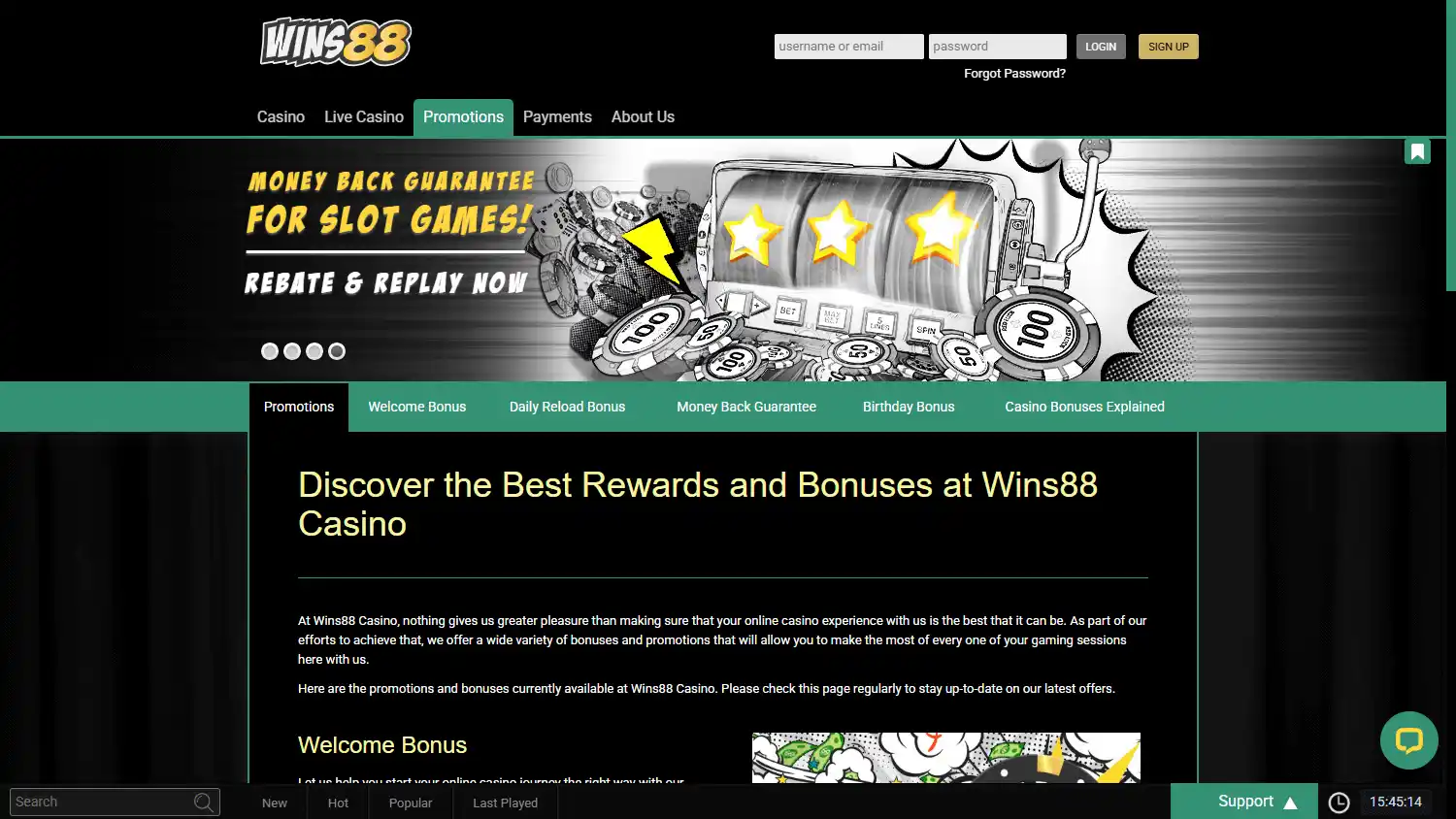 Wins88 Casino screenshot 3