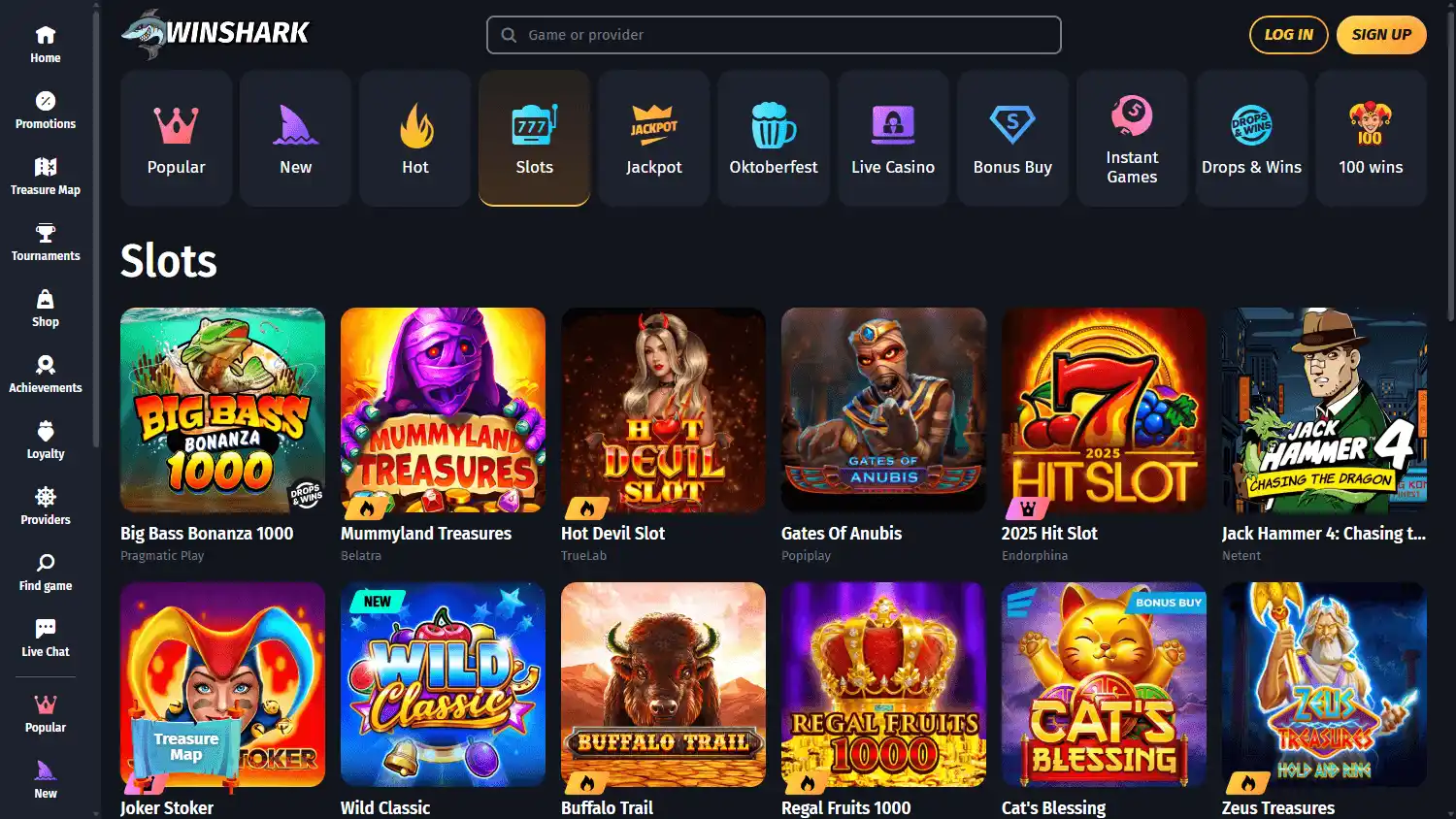 Winshark Casino screenshot 2