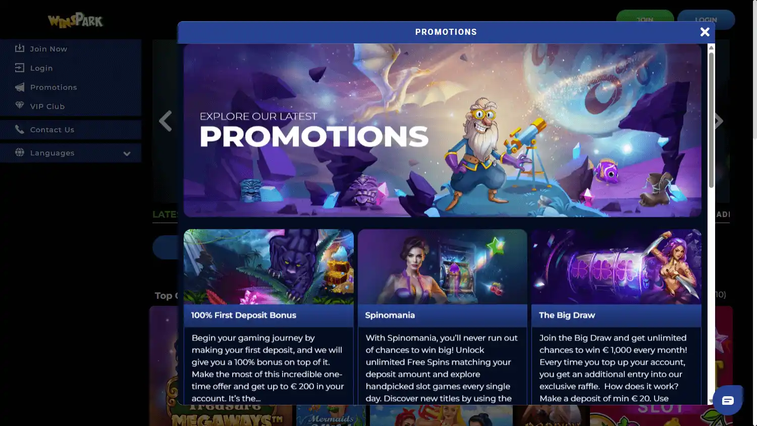 WinsPark Casino screenshot 2