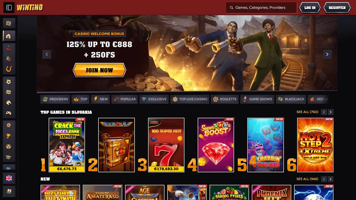 Wintino Casino screenshot 1
