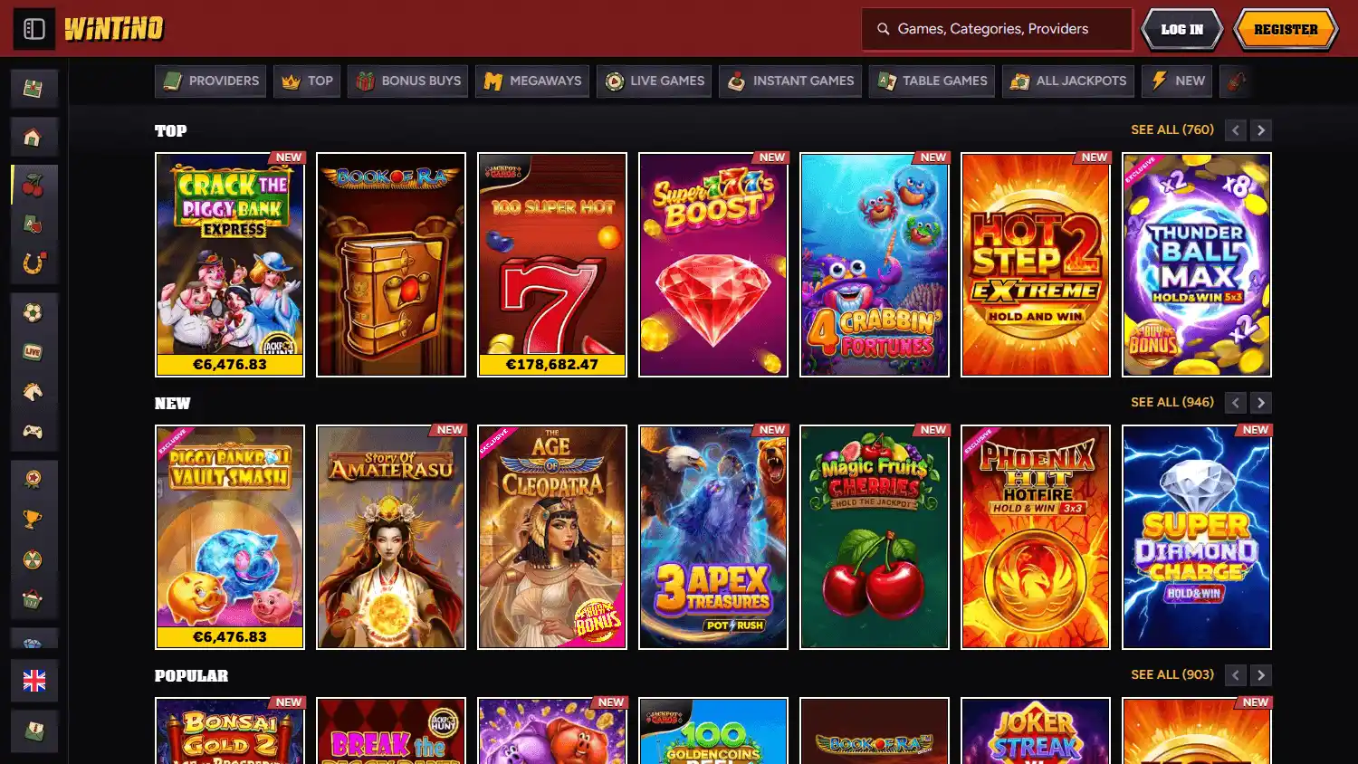 Wintino Casino screenshot 2