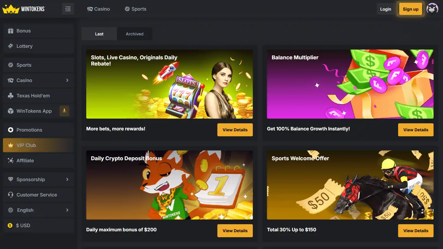 WinTokens Casino screenshot 2