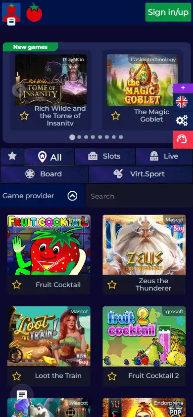Wintomato Casino screenshot 4