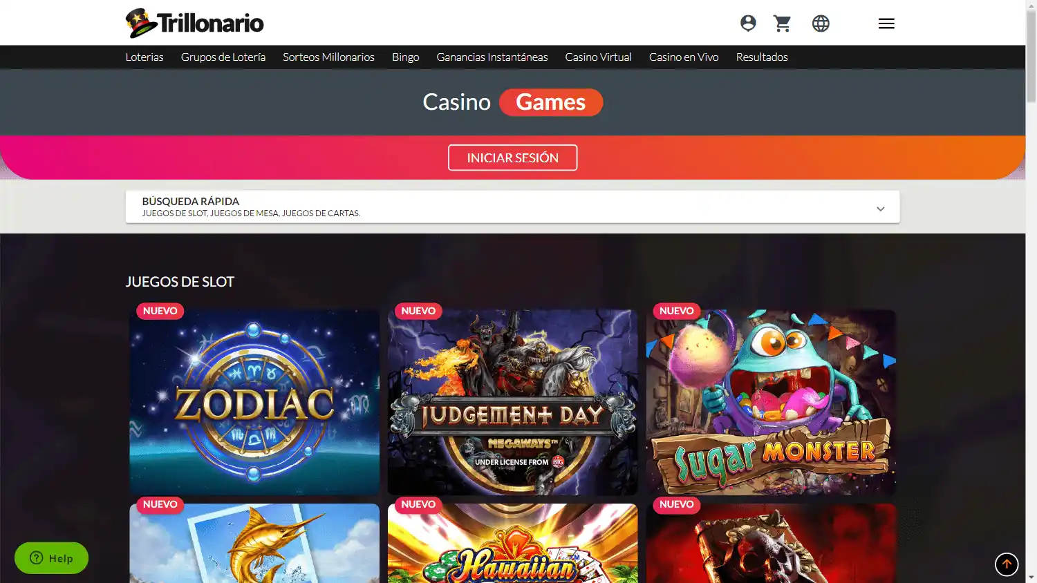 Wintrillions Casino screenshot 2